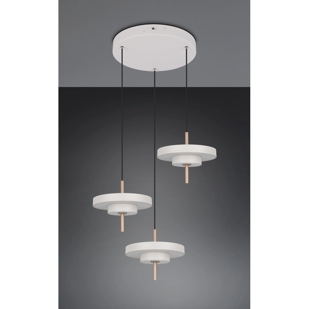 Suspension 3 lumières Keaton Rond blanc Trio 4017807655407