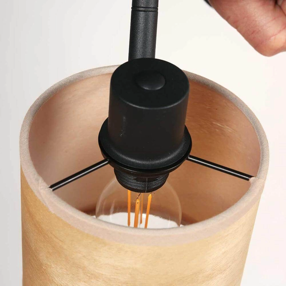 Plafonnier Bambus Noir avec bambou 3 lumières Steinhauer 8712746171426