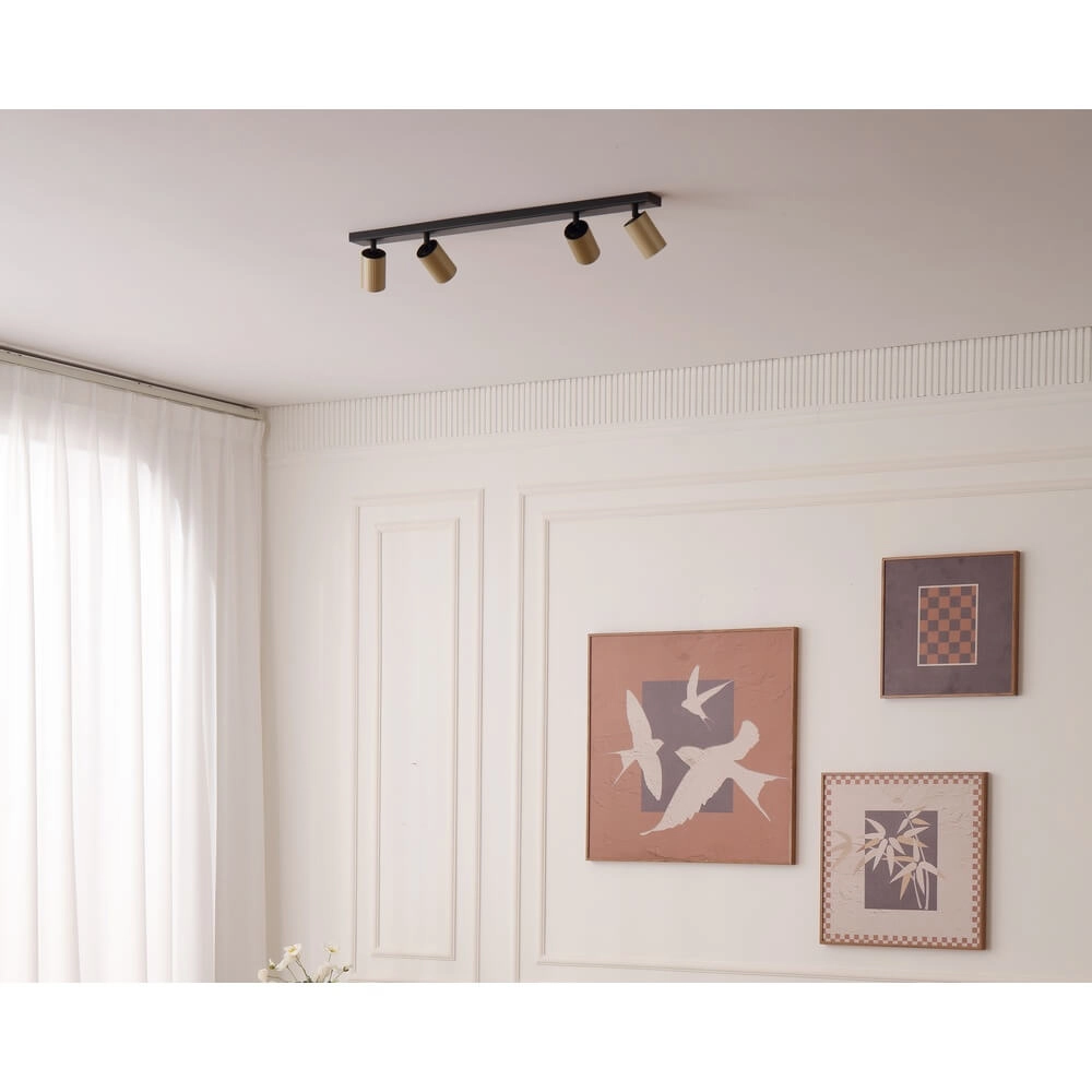 Spot de plafond Onis 4 lumières - or avec noir Lyora 4255805301890