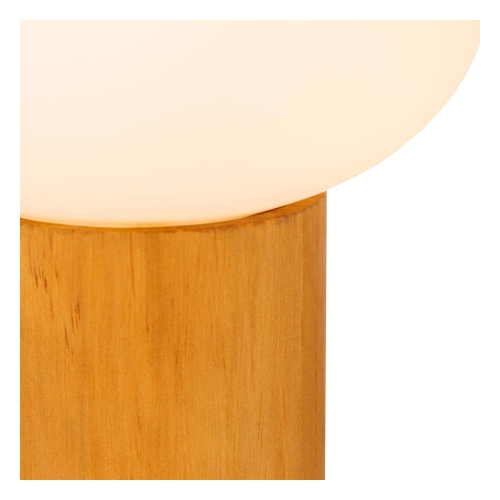 Lampe de table scandinave Birtle Bois clair avec blanc Lucide 5411212051714
