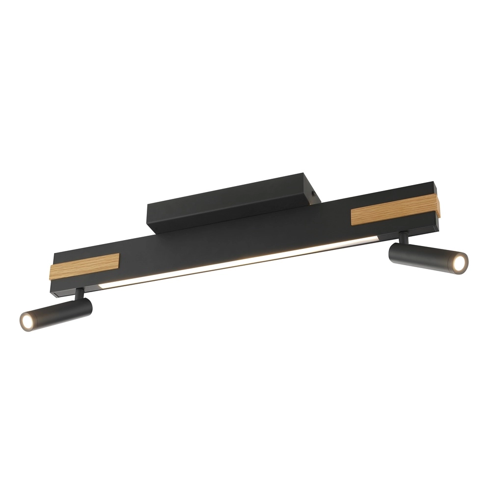 Lampe de plafond à design Streamline noir avec bois Brilliant 4004353463617