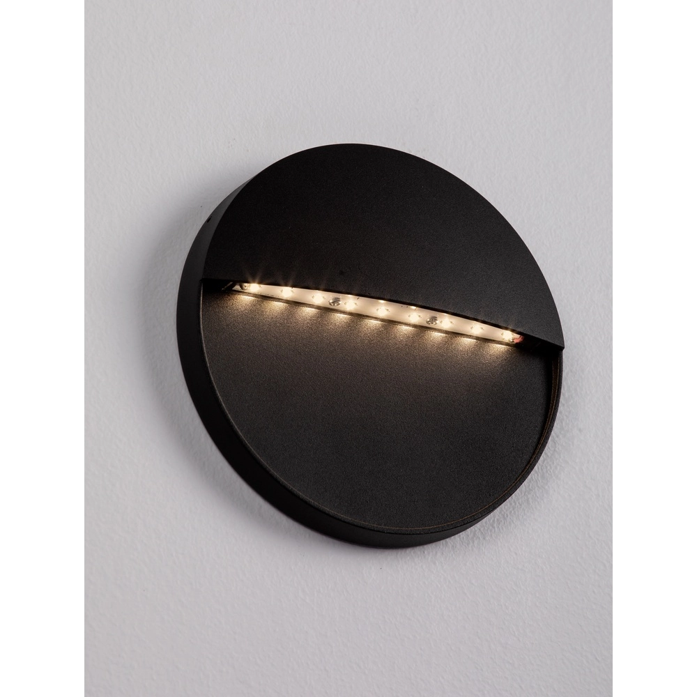 Applique murale ronde Rodix noir
