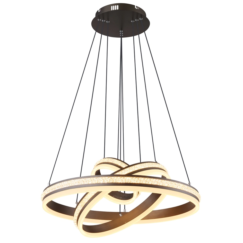 Lampe pendante de conception Grouni 3 anneaux en titane brossés Globo 9007371455003