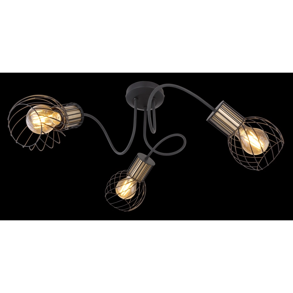 Lampe de plafond Argusto Noir à 3 lumières Globo 9007371393718