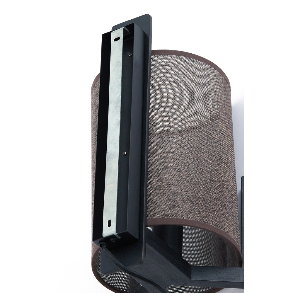 Lampe murale à design danois Litto noir avec du lin Light & Living 8717807792749