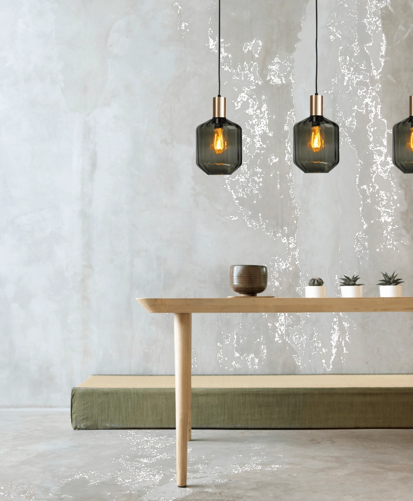 Lampe suspendue 3 lumières - dorée - Porto avec verres verts Jagger Masterlight 8718121269665