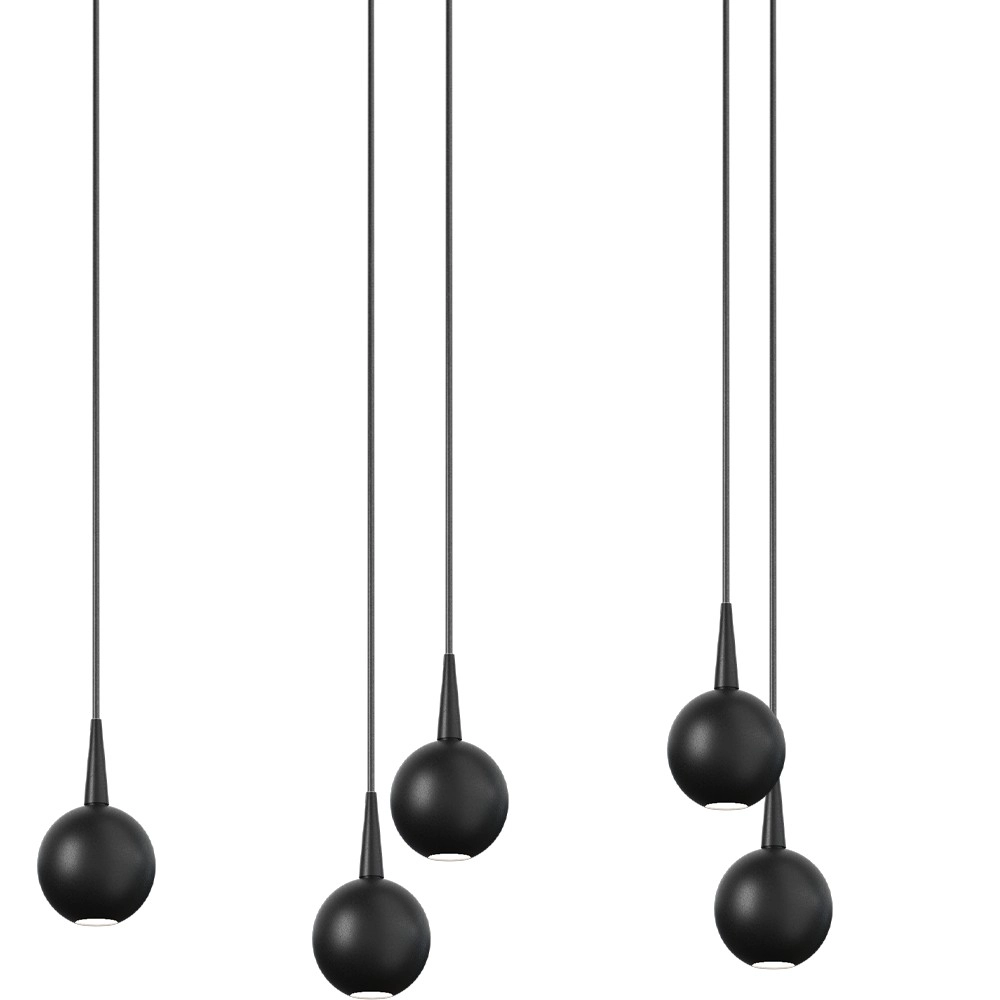 Lampe suspendue à 8 lampes Talana 130 x 25cm noir Ø 6cm DTW Masterlight 8718121389172