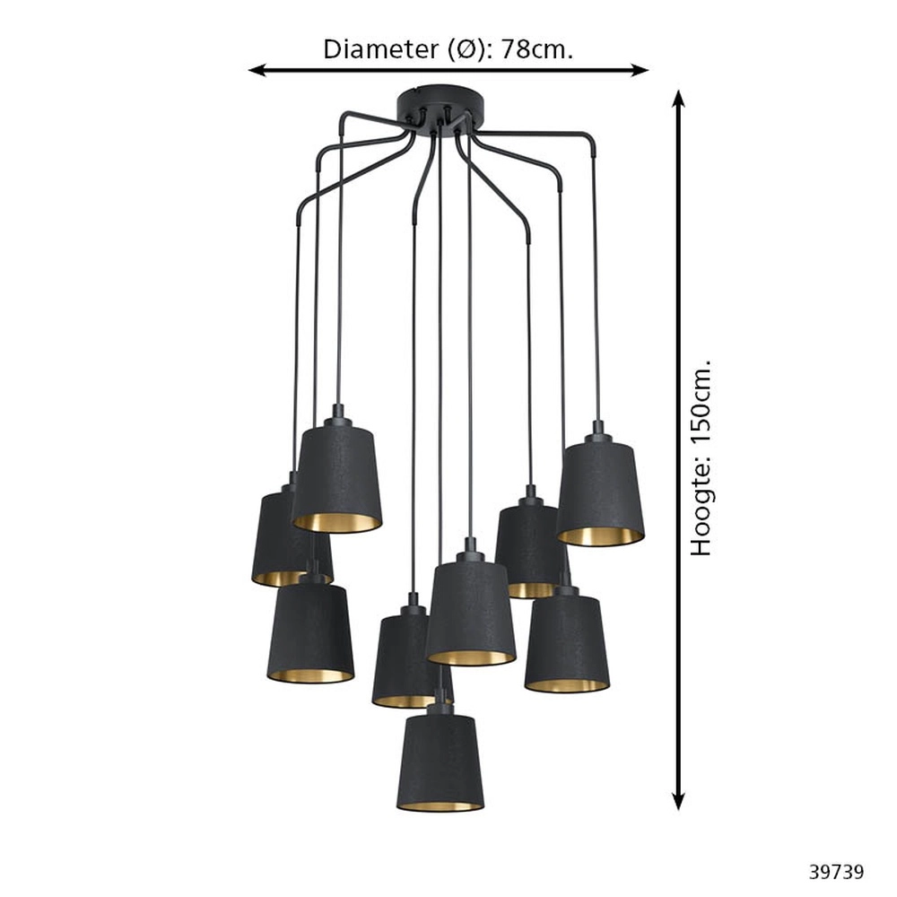 Lampe pendante de conception Bernabetta Noir Eglo 9002759397395