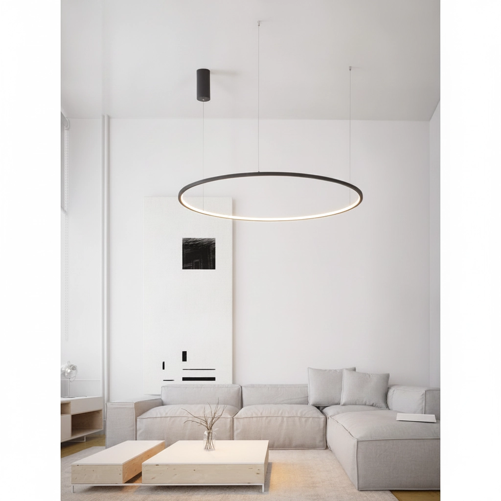 Suspension ronde Tarquin noir Ø 100cm