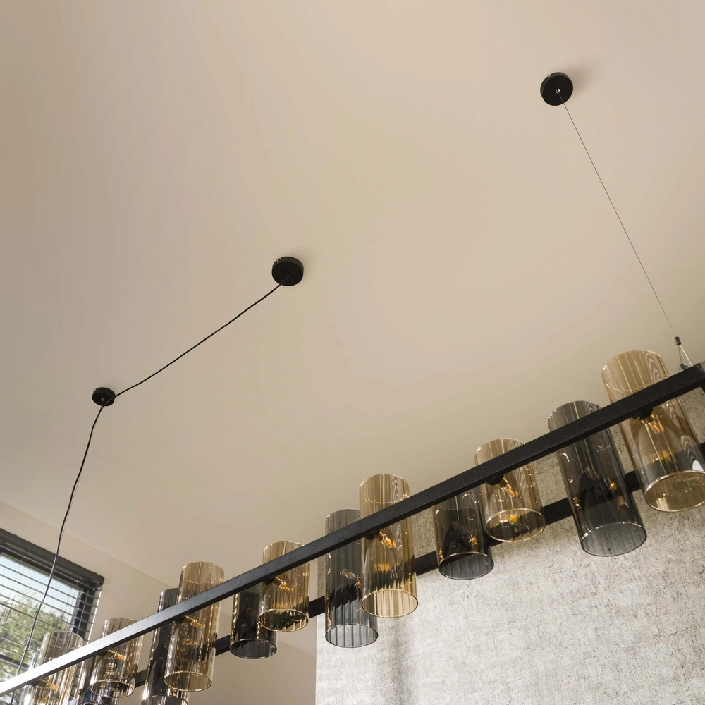 Lampe suspendue Cylinder 190 cm - verre fumé et ambré Lyora 8716803512450
