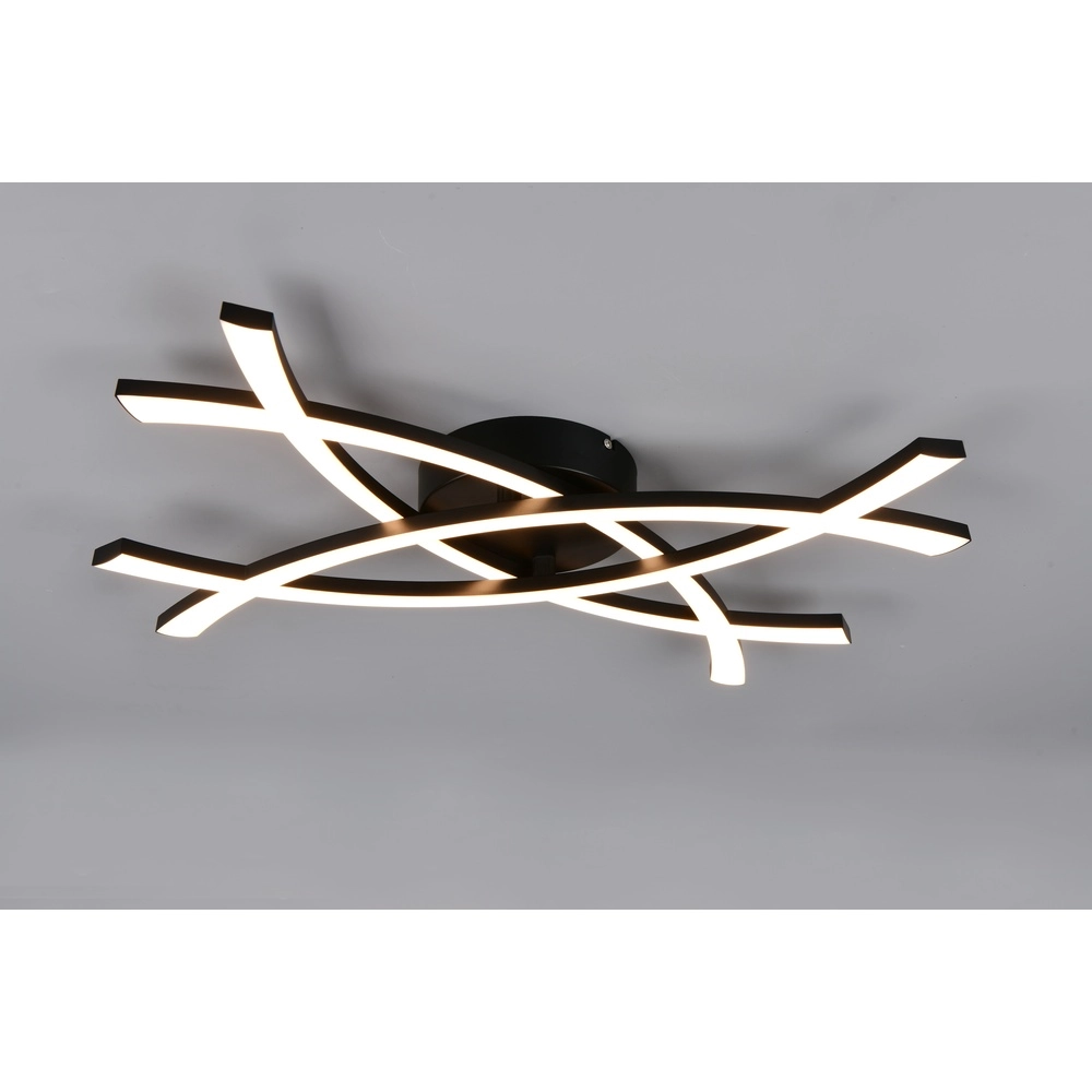 Plafonnier moderne Pollock 40cm noir Trio 4017807659023