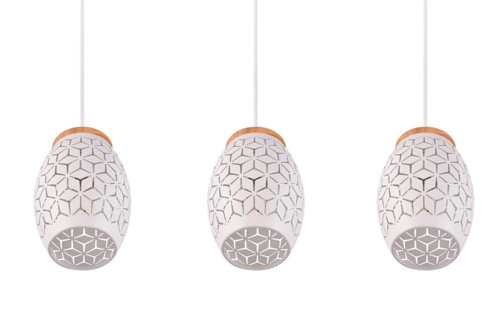 Lampe suspendue blanche Bidar 3 lumières Trio 4017807574920