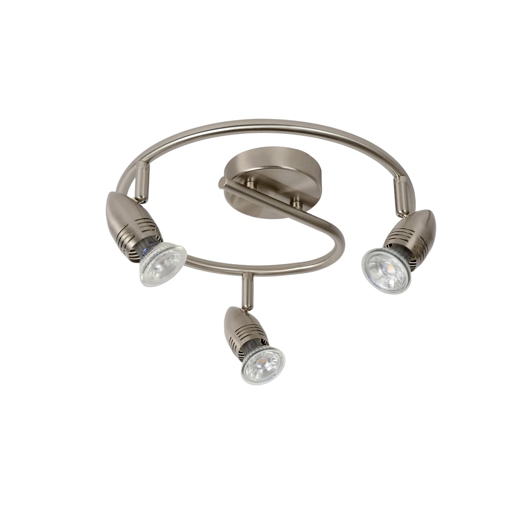 Projecteur de plafond Caro-Led Chrome mat à 3 lumières