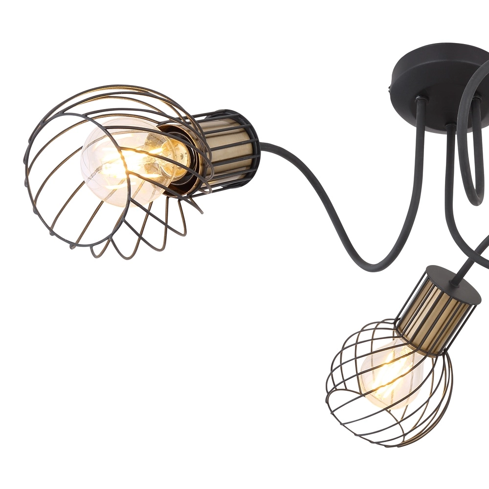 Lampe de plafond Argusto Noir à 3 lumières Globo 9007371393718