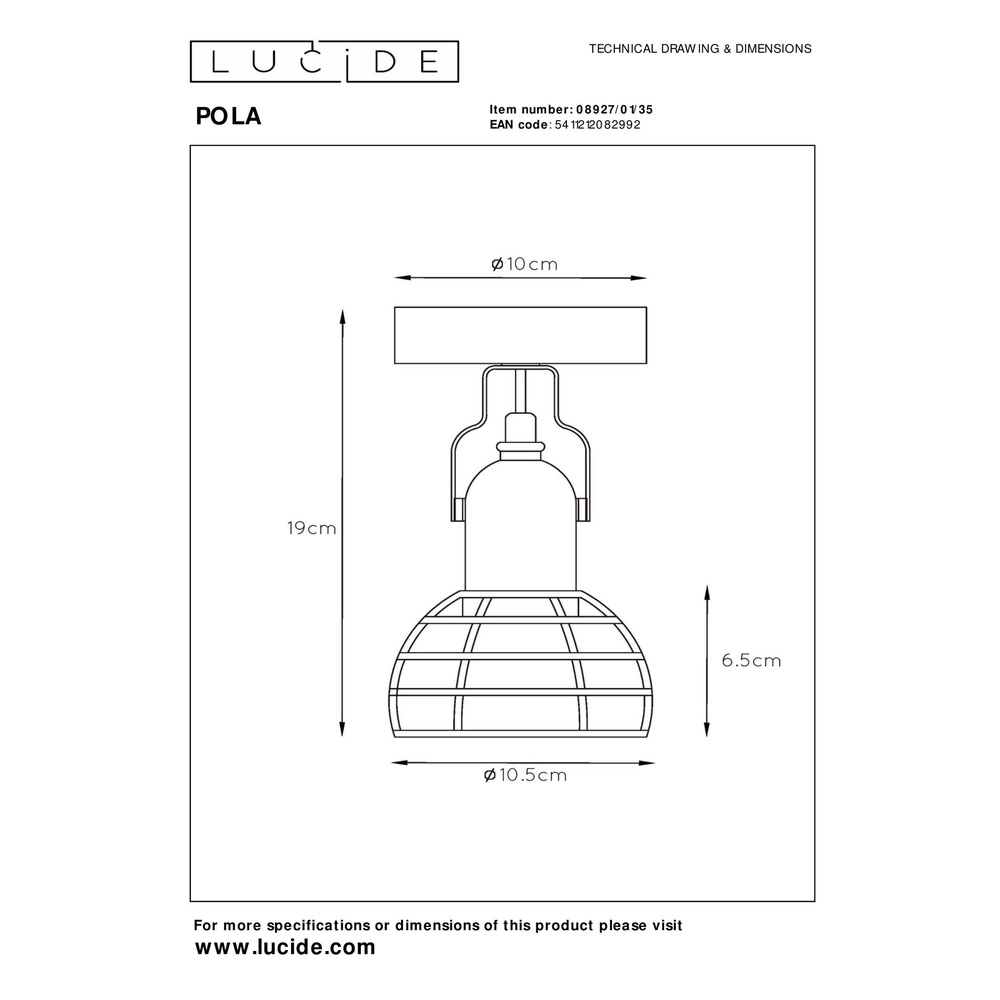 Lampe de plafond Pola bleu Lucide 5411212082992