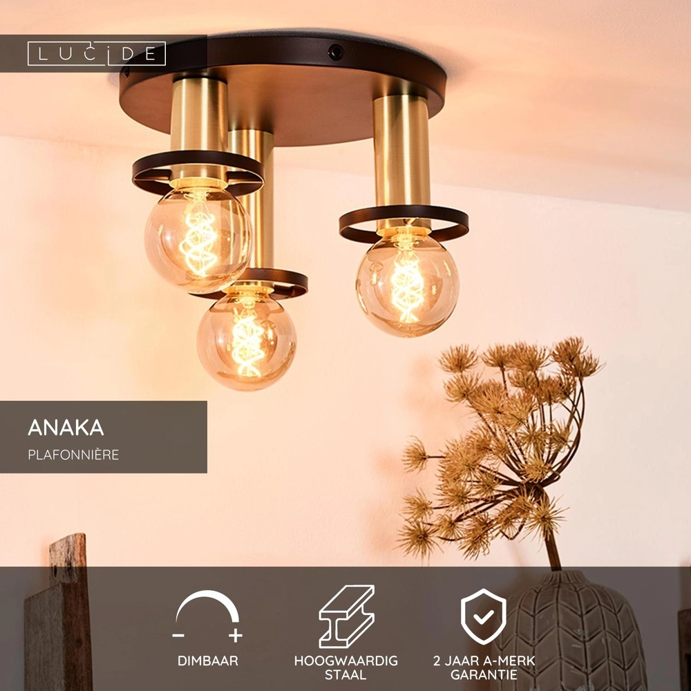 Lampe de plafond à design Anaka 3 lumières Ø 30 cm Lucide 5411212451064