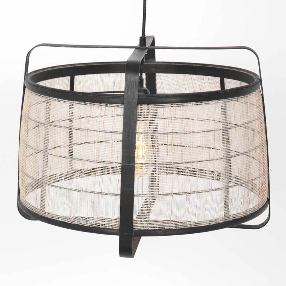 Lampe à suspension en bois noir Capors Ø48cm Steinhauer 8712746166637