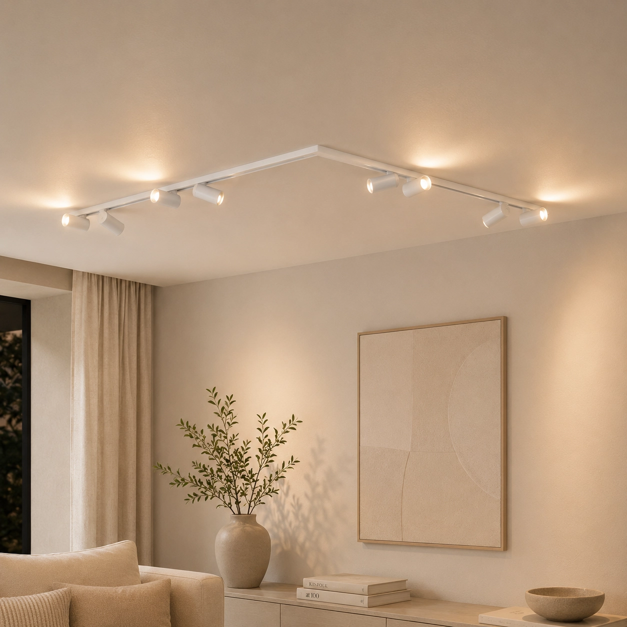 Plafonnier à 8 lumières Oso blanc