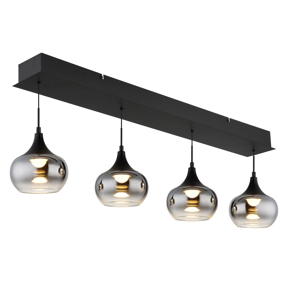 Lampe pendante de conception Lui Noir à 4 lumières Globo 9007371589609