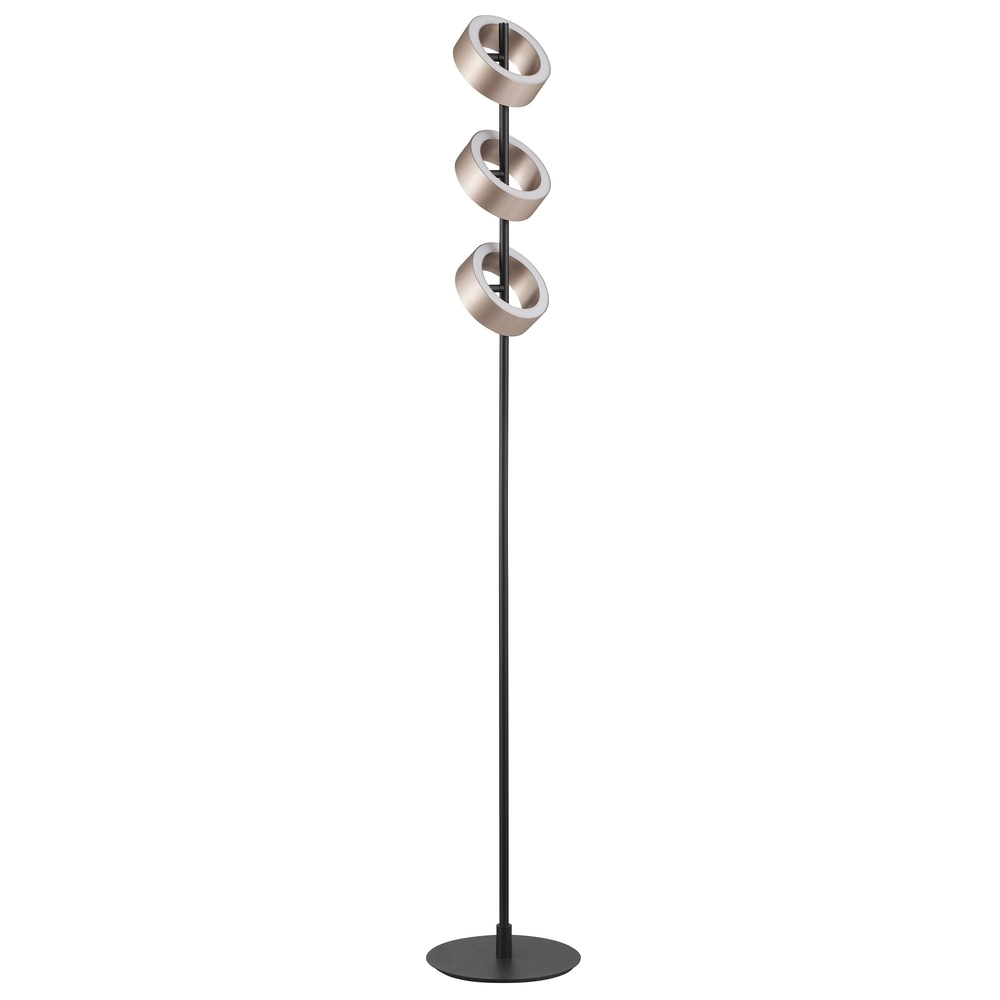 Lampadaire de conception Axion Noir avec brun Brilliant 4004353477171