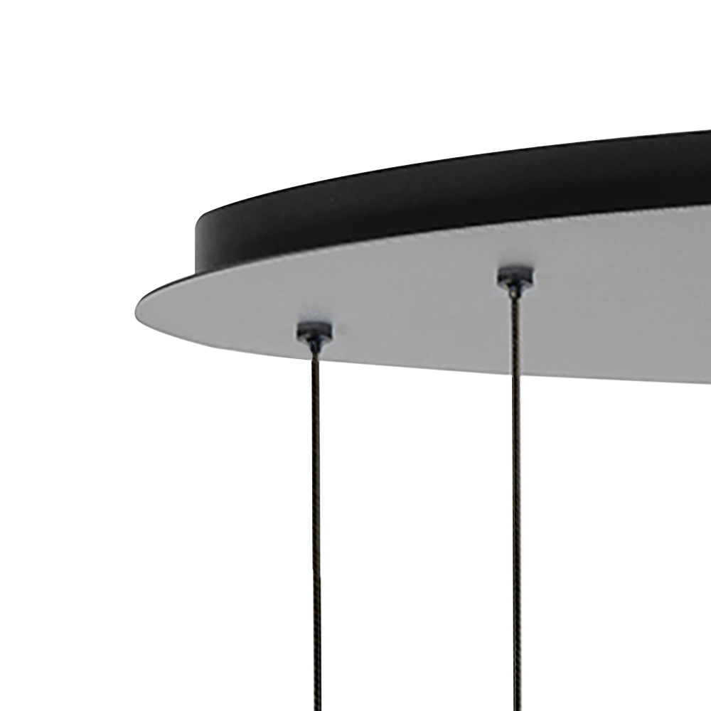 Suspension Melina Noir à 12 lumières avec verre ambré Highlight 8718379050497