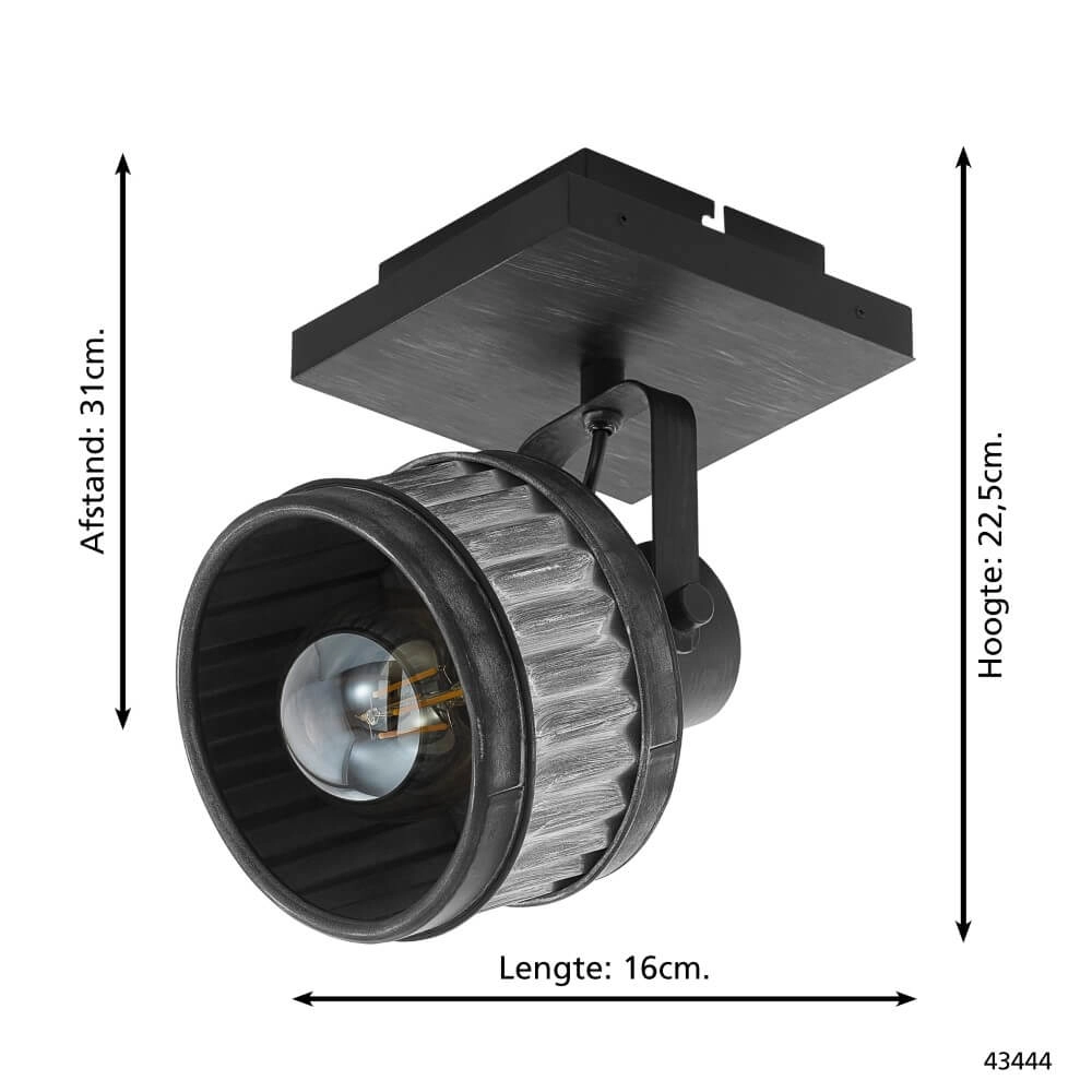 Spot en saillie gris antique Turrock Eglo 9002759434441