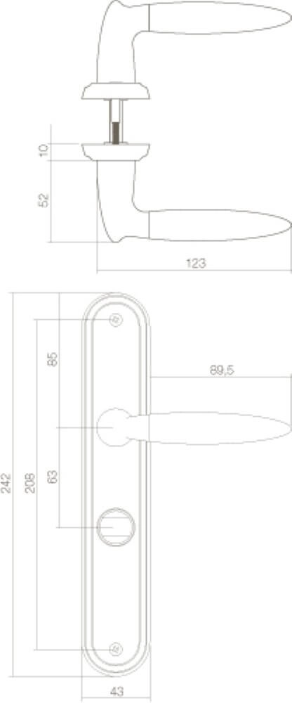Poignée de porte classique Elen Fermeture WC chromée 63/8 Intersteel 8714186167700