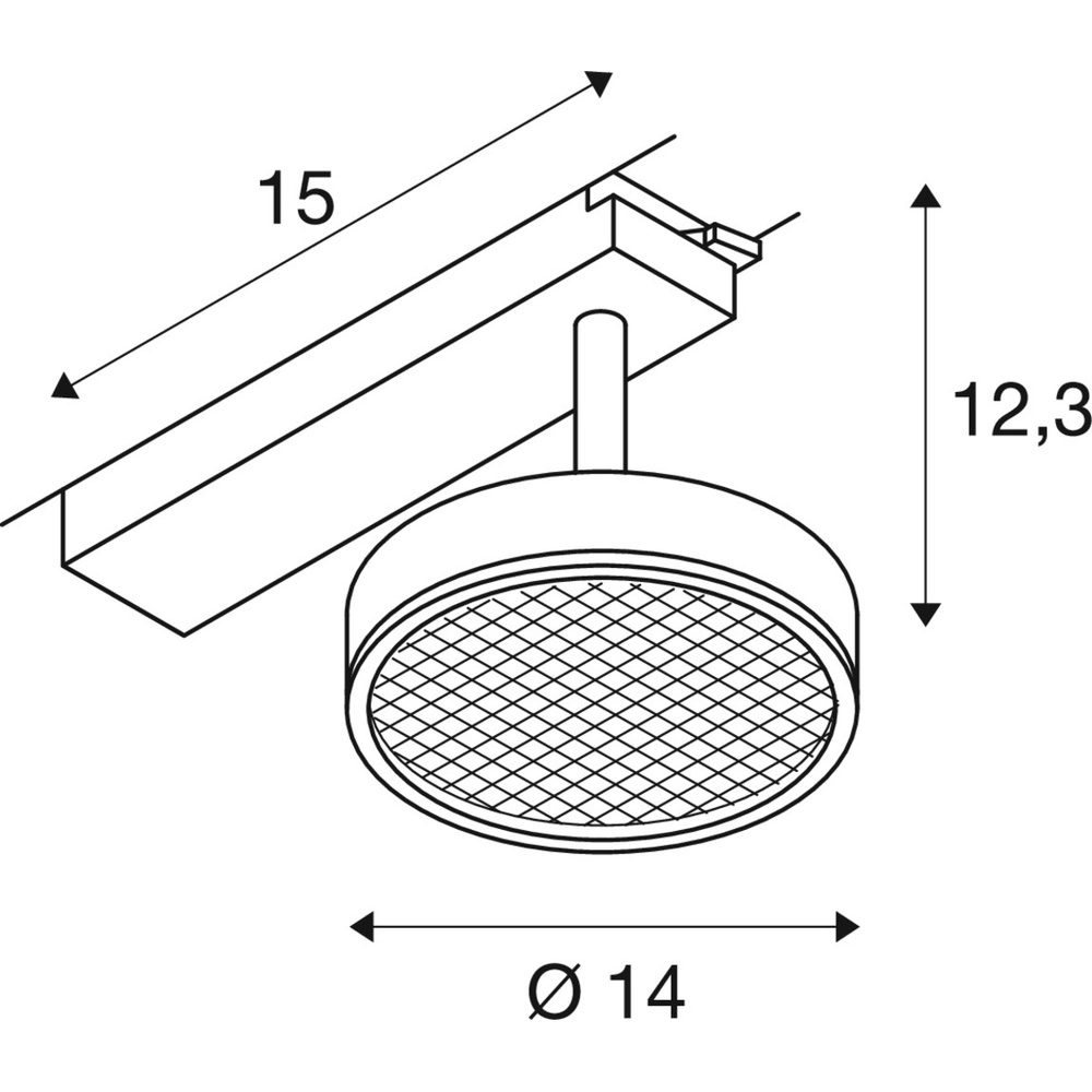 Spot ferroviaire Grip! Flat 1 phase noire SLV 4024163305235