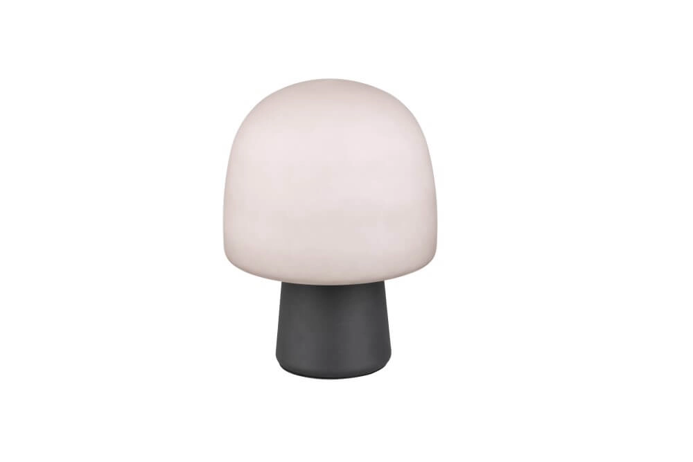 Lampe de table champignon Steen noir avec verre taupe Trio 4017807622683