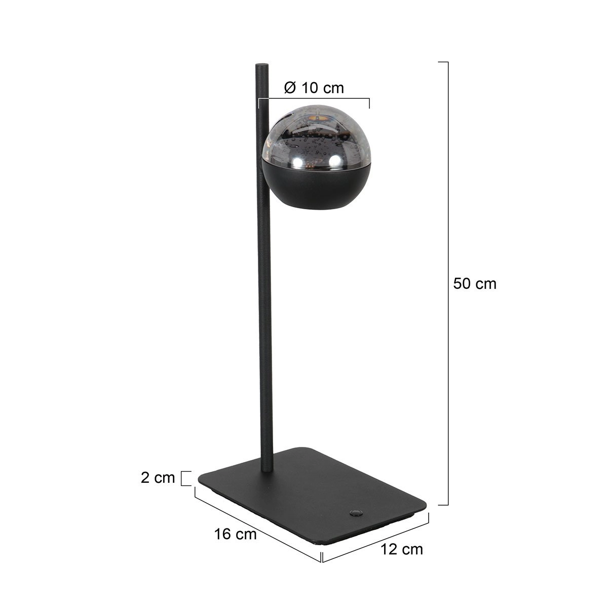 Lampe de bureau à LED Belluno noir avec verre - ajustable Steinhauer 8712746183962