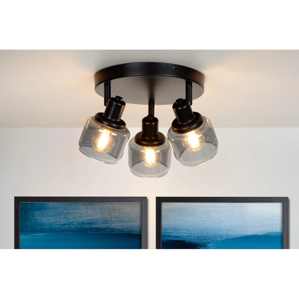 Lampe de plafond Bjorn Noir à 3 lumières Lucide 5411212771278