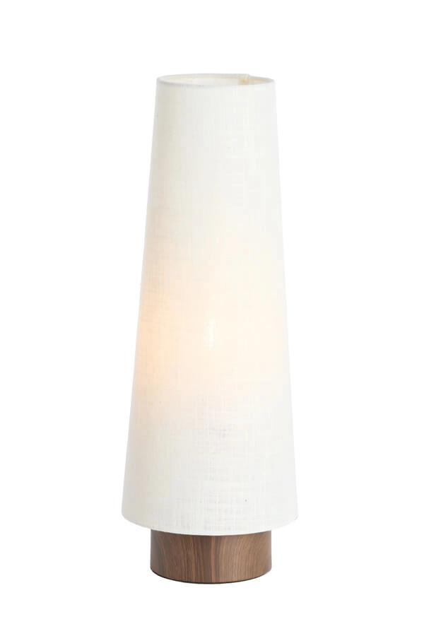 Lampe de table blanche Howie avec bois foncé Ø 19cm Light & Living 8717807759414