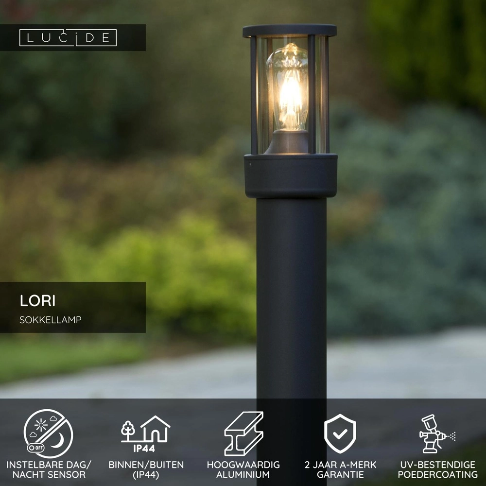 Lampe de jardin au sol Lori avec anthracite capteur Lucide 5411212144317