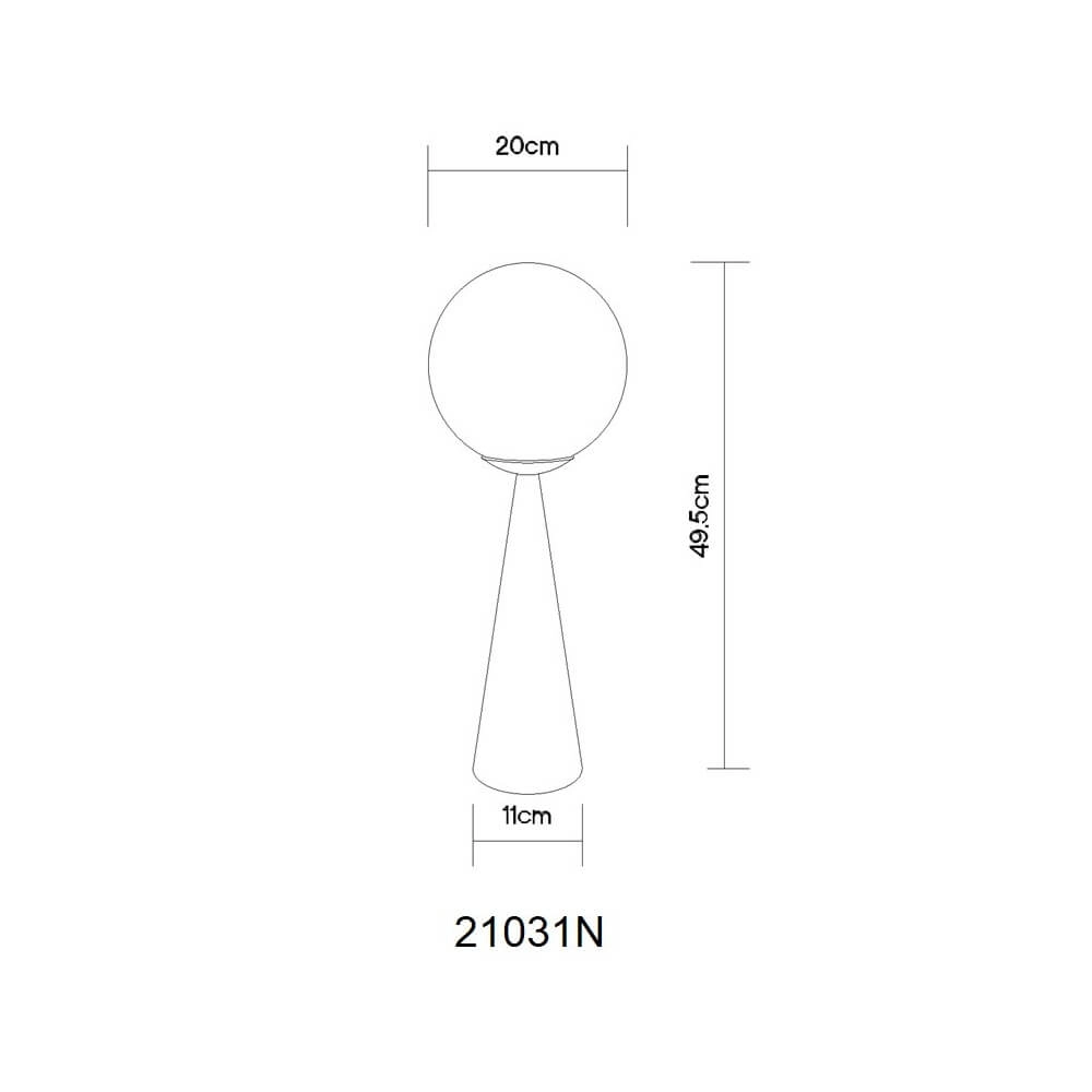 Lampe de table Pinpal nickel avec verre convexe blanc Globo 9007371450343