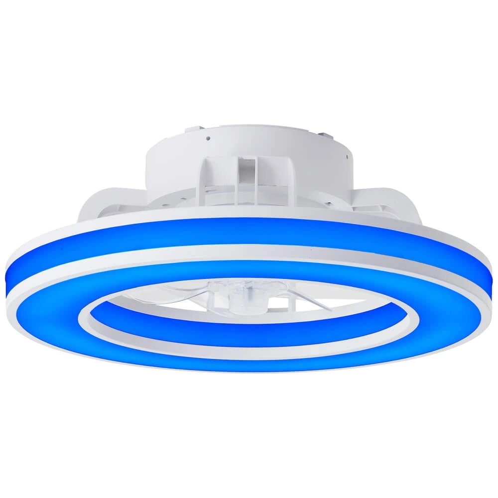 Ventilateur de plafond blanc Mondello avec lampe RGB Brilliant 4004353453304