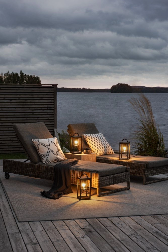 Lampe de terrasse Bologna 33 cm noir avec verre transparent KonstSmide 7318307533750