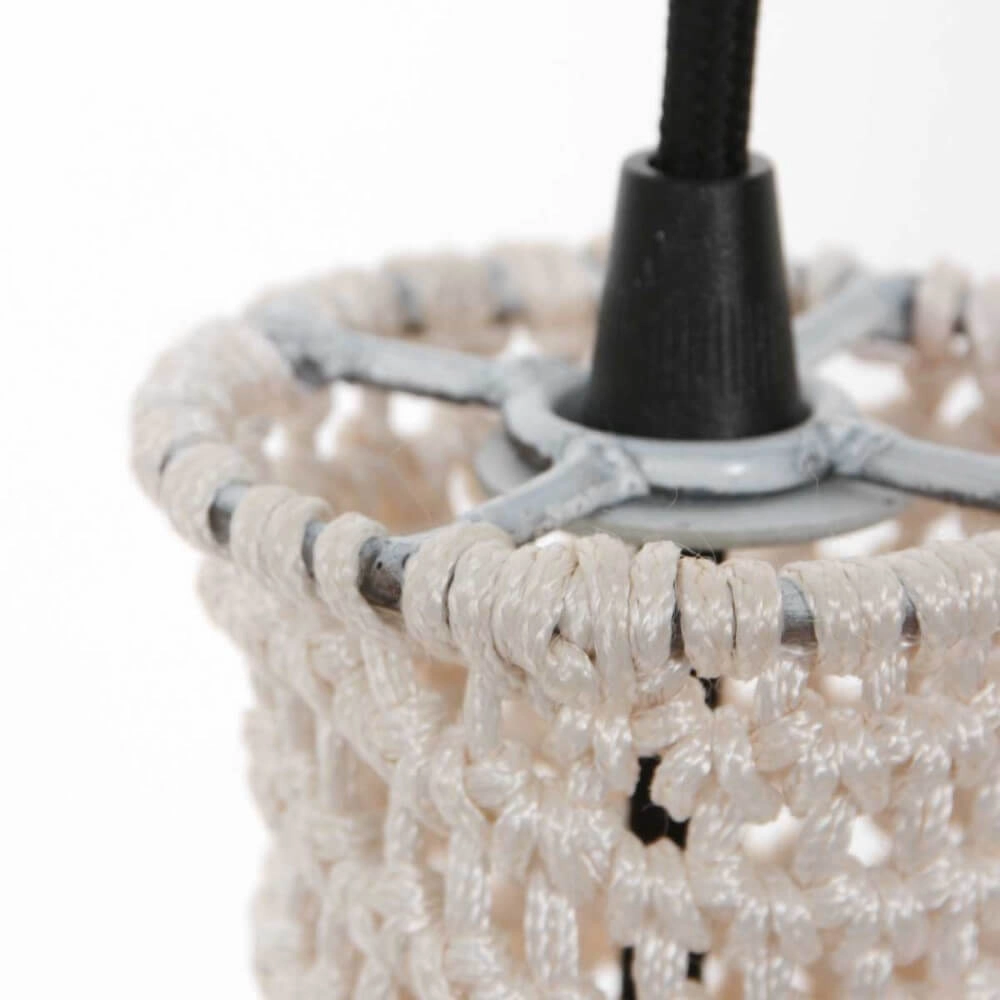 Lampe suspendue Ø 60cm Marrakesch de corde blanche Steinhauer 8712746161502