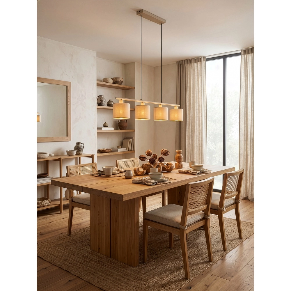 Lampe suspendue à 4 lumières Tommy brun sable Trio 4017807724165