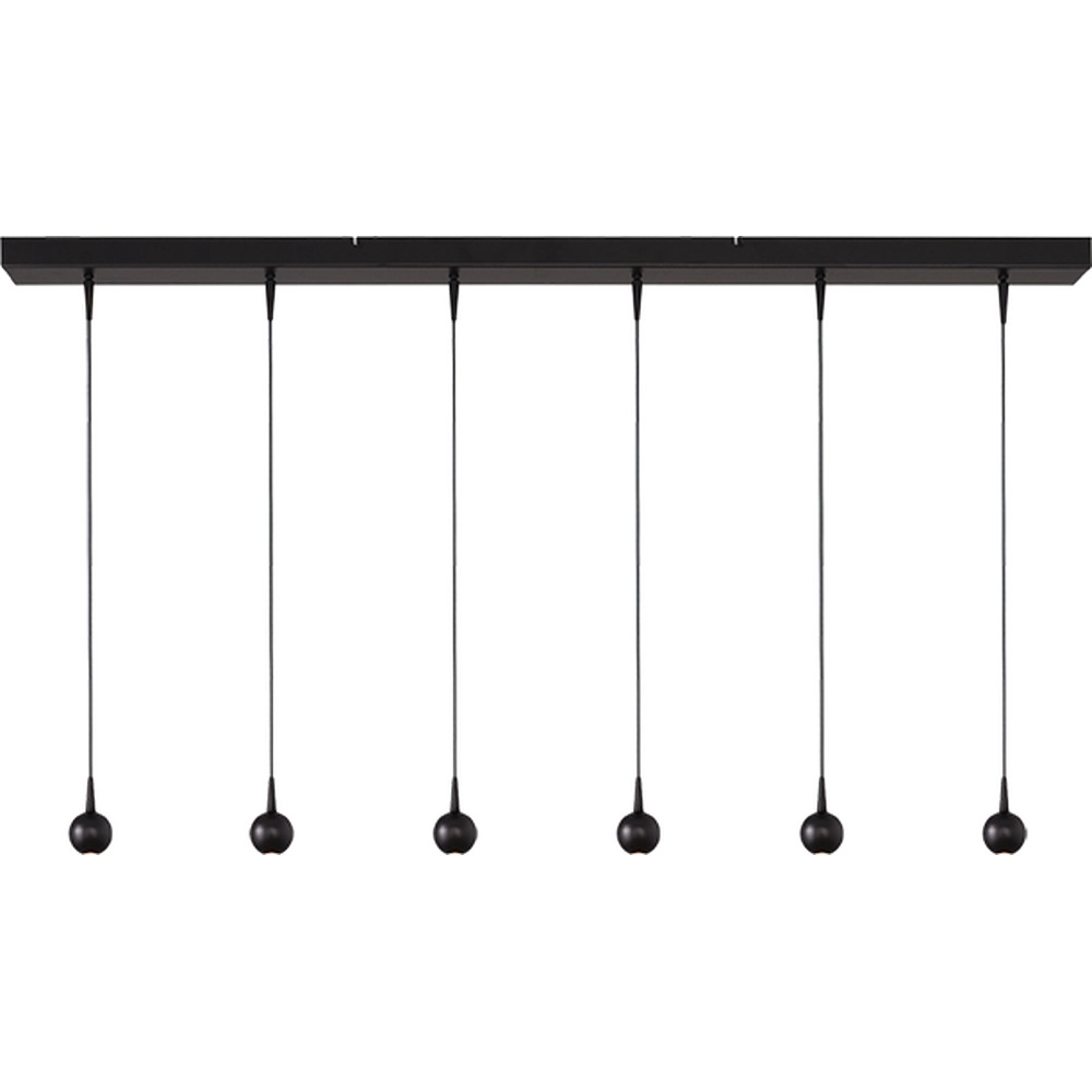 Lampe suspendue à 6 lampes Talana 130 x 8cm noir Ø 6cm DTW