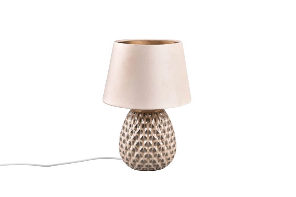 Lampe de table marron Ariana avec teinte taupe M