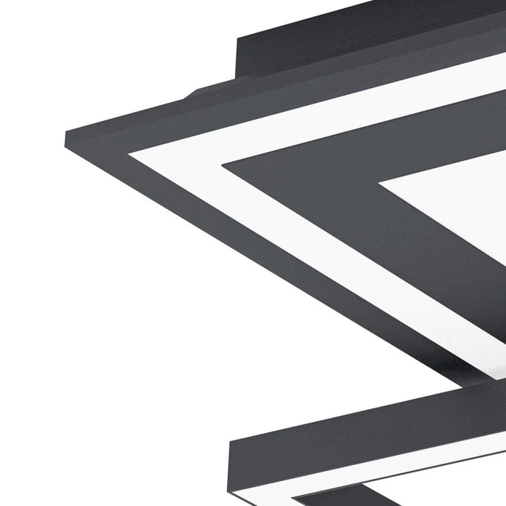 Plafonnier Zigbee Savatarila-Z 45x45cm noir Eglo 9008606221691