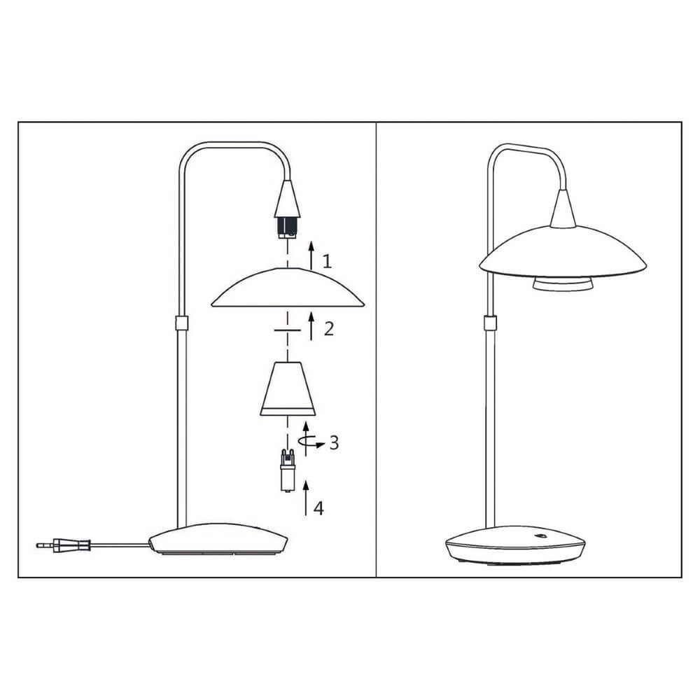 Lampe de table Tallerken gris métallisé Steinhauer 8712746132021