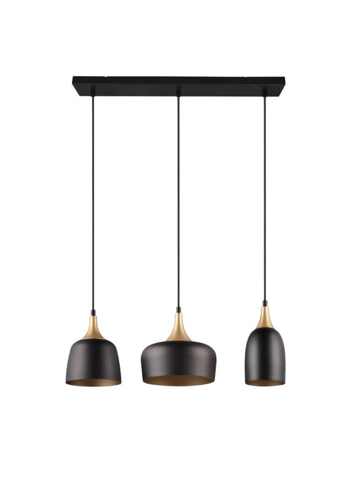 Lampe suspendue design Chiraz noir à 3 lumières Lampe suspendue design Chiraz noir à 3 lumières