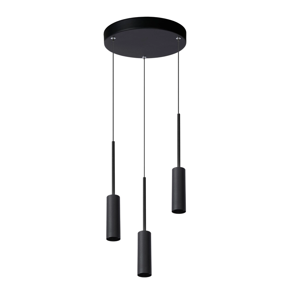 Lampe pendante à 3 lumières Tubule Noir