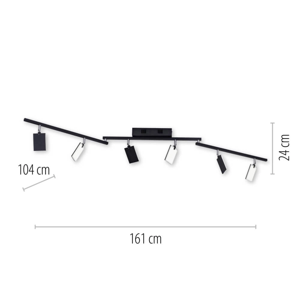 Plafonnier Pure Mira 6 lumières noir Paul Neuhaus 4012248359464