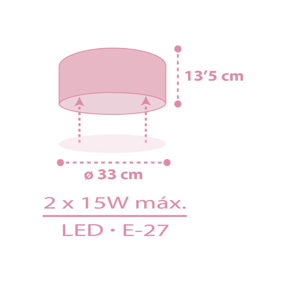 Plafonnier pour enfants Color Light Ø 33cm - rose Dalber 8420406002019