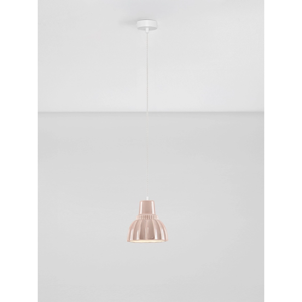 Lampe suspendue Picco Blanc avec marron moka Lyora 5212017495389