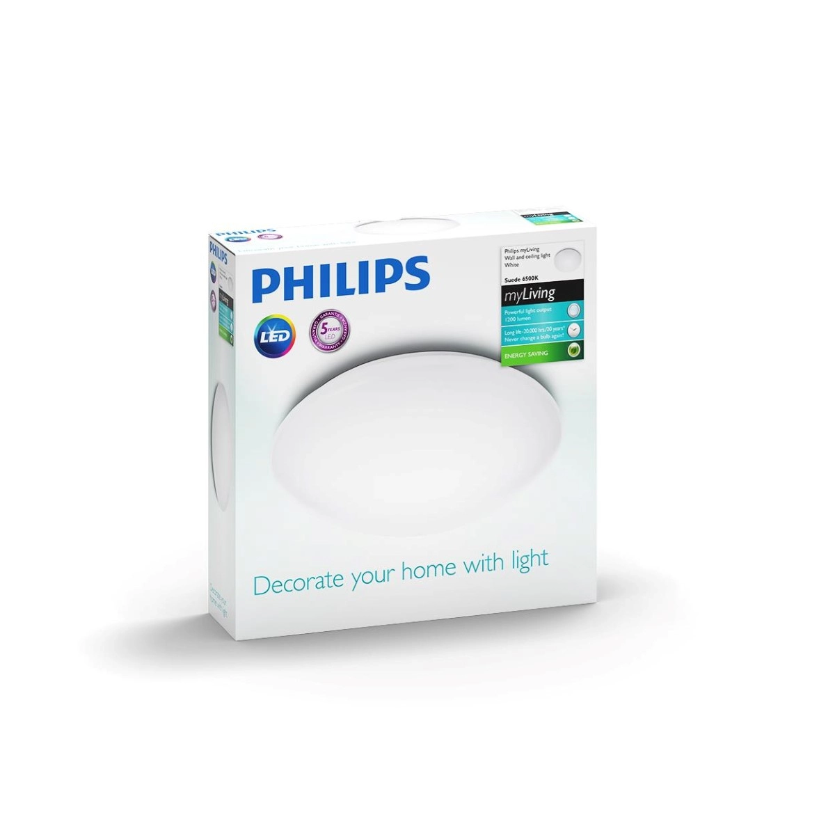 Lampe de plafond Suede Ø 28 cm 6500K Philips 8718696163580
