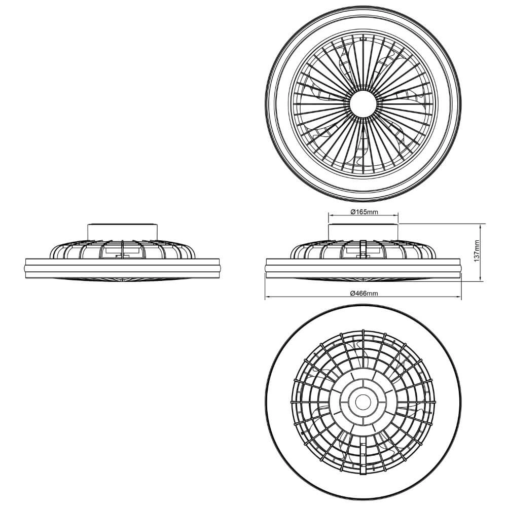 Ventilateur de plafond Palmero avec fonction RVB Brilliant 4004353425189