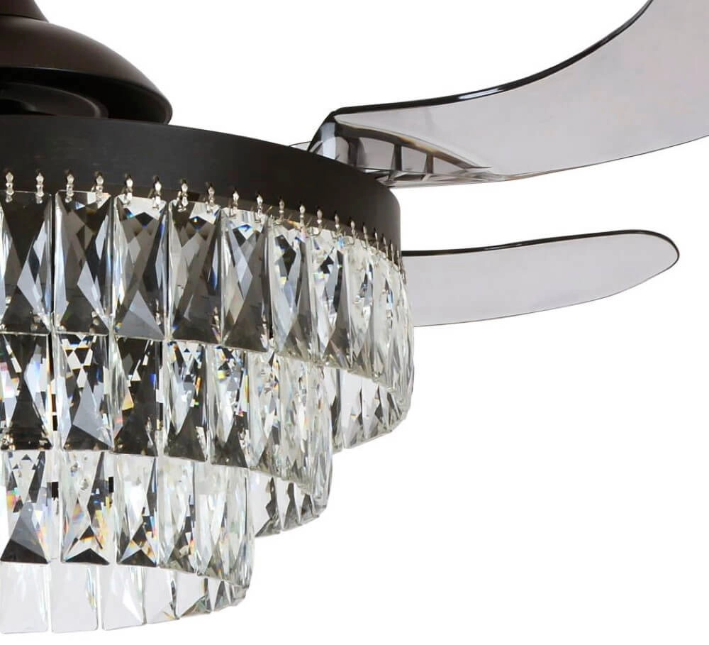 Ventilateur de plafond noir avec cristal Fanway Veil Ø 122 cm Beacon 9333509143970